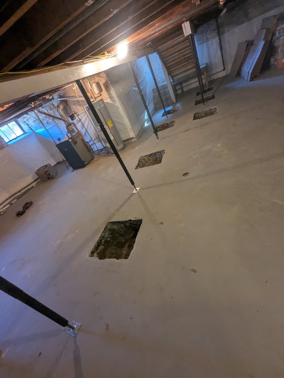 Slab and void assessed at the column line