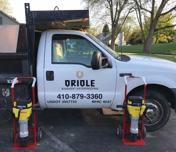 Oriole Basement Waterproofing truck