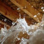 water damage under wooden floor